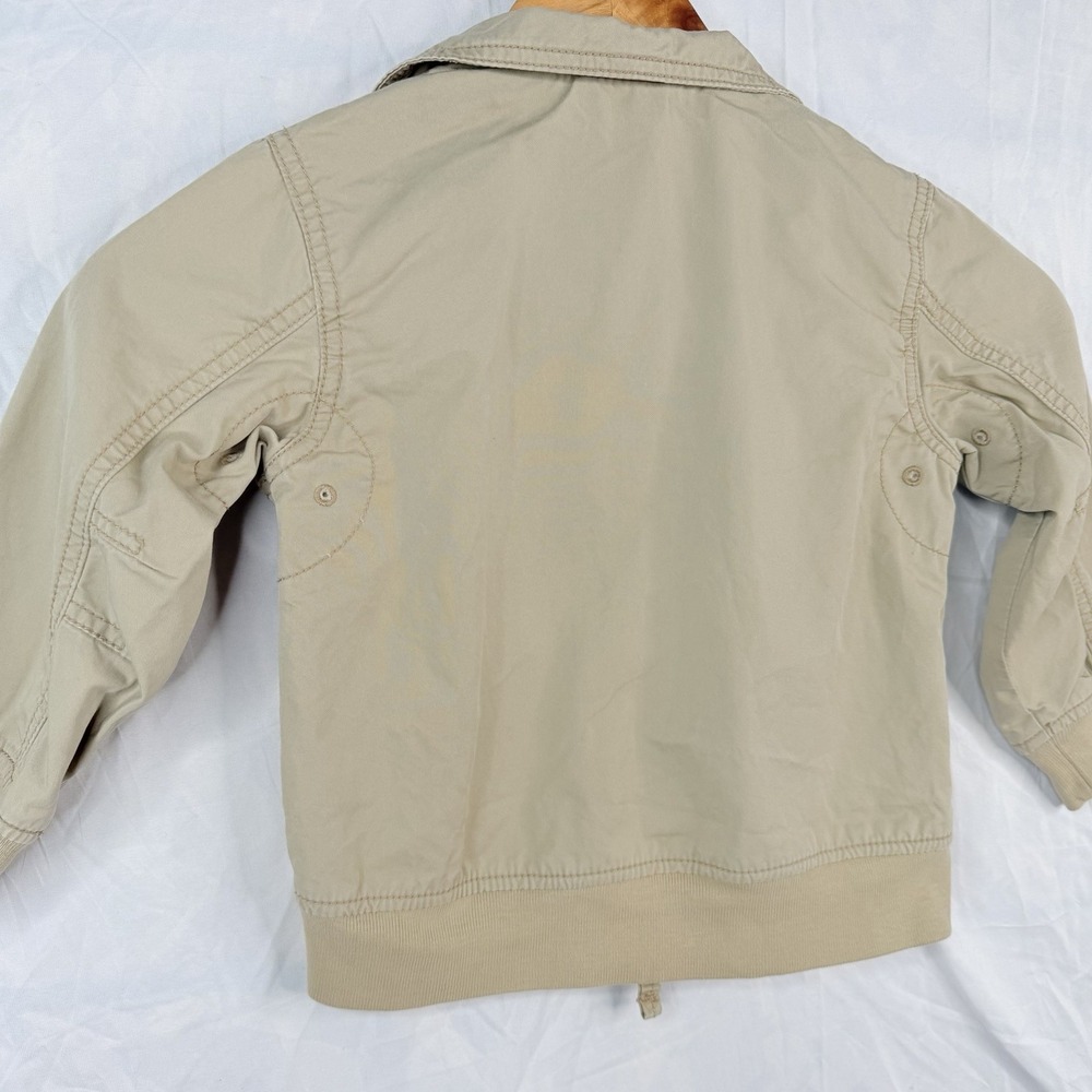 VTG OSHKOSH BGOSH Kids Bomber Jacket Khaki 100% COTTON Lining 100% NYLON SZ-3T - Picture 12 of 16